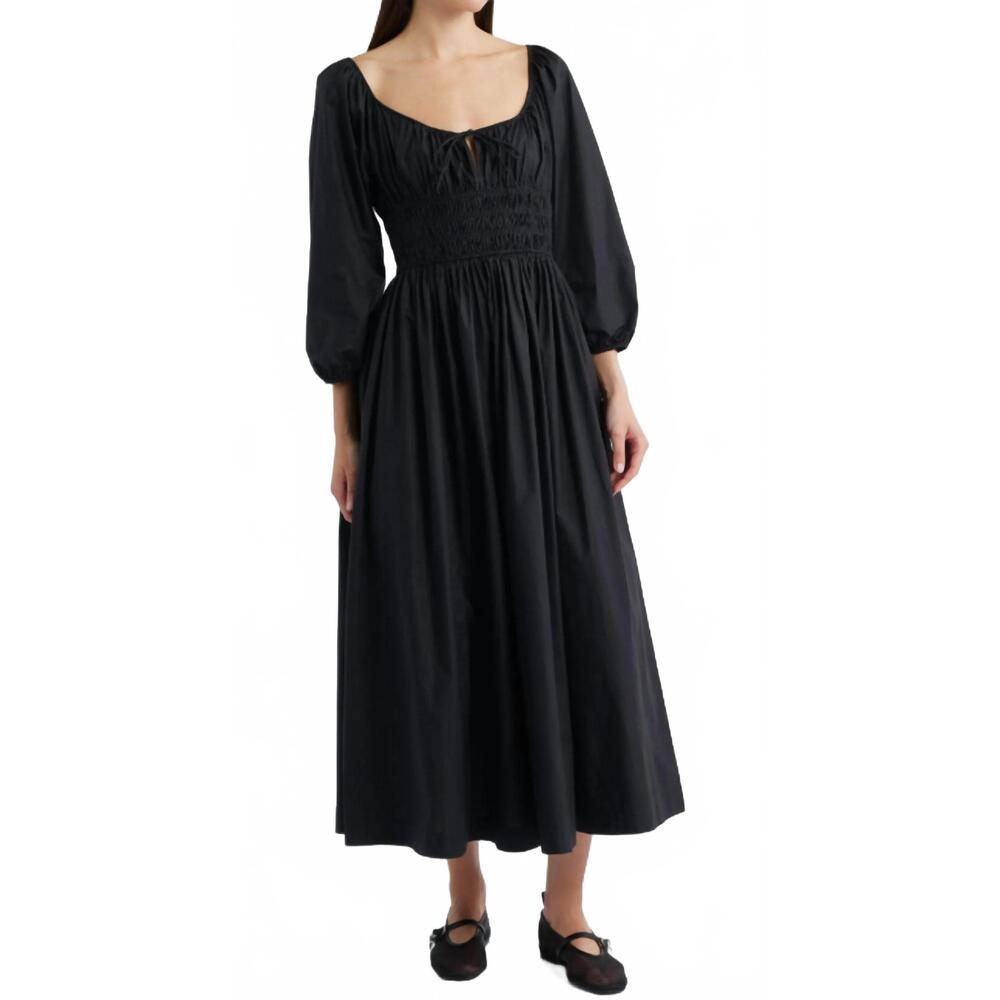 NEW DÔEN quintessa midi dress in black